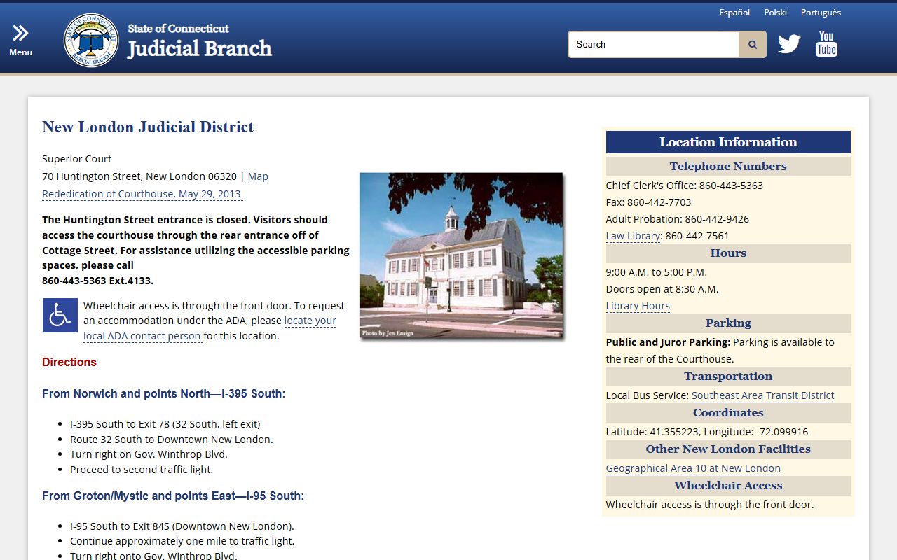 New London County felony records source