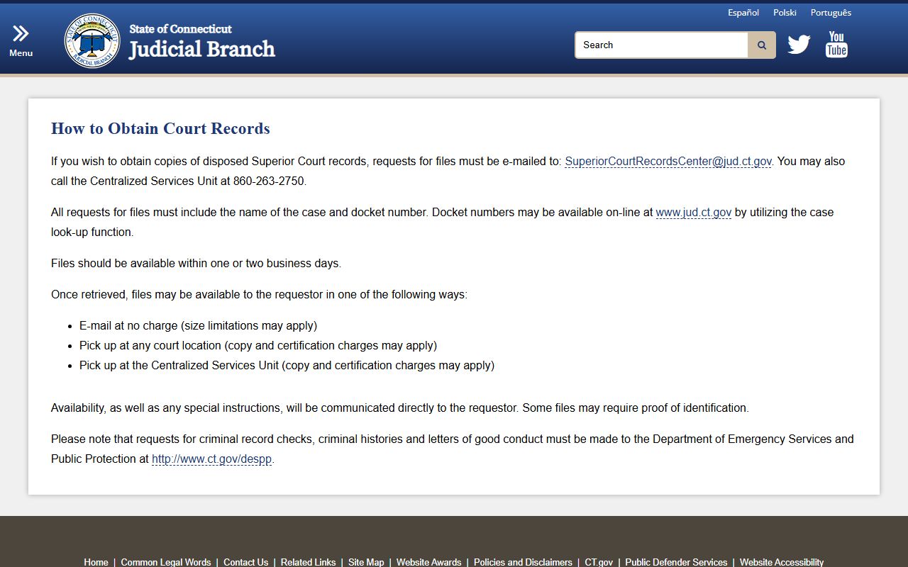 Connecticut felony records source